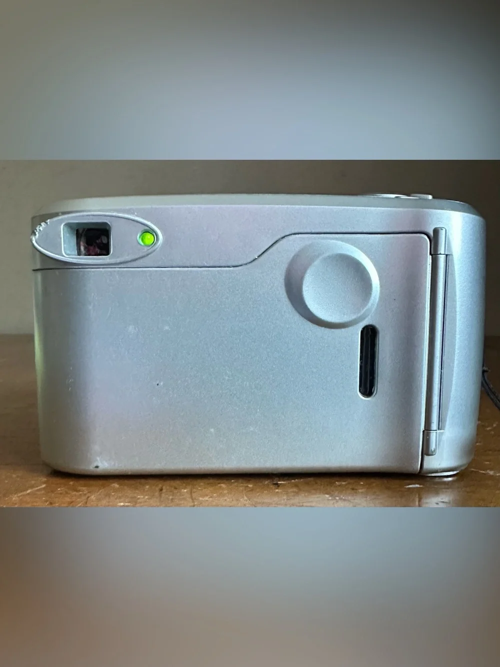 Polaroid Silver Point-and-Shoot Camera with Red-Trim Strap